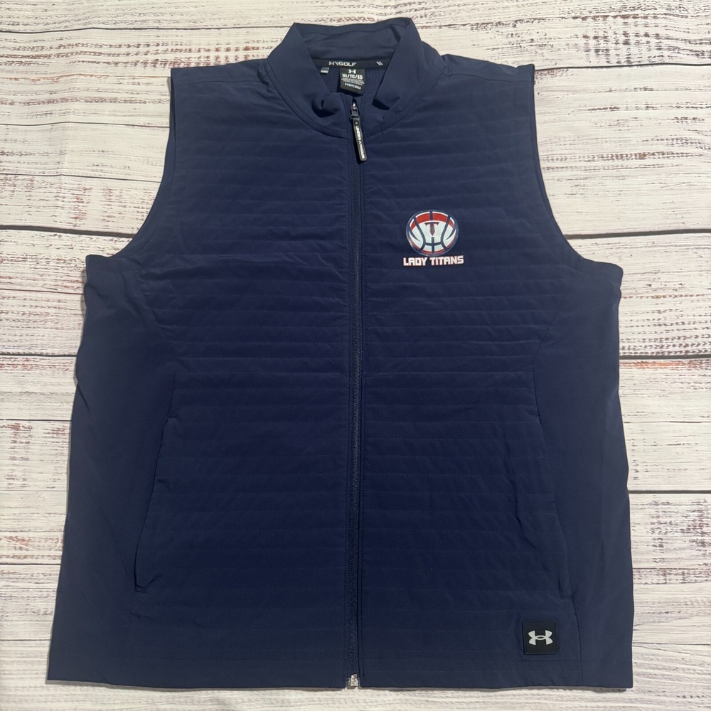 Under Armour Storm Golf Vest Navy Blue UA Full Zip Performance Men's Size XL
